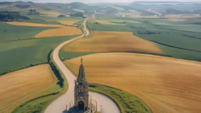 a fantasy image of a landmark on the Camino Francés