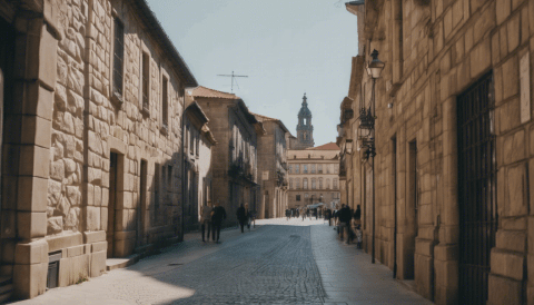 Explore the medieval back streets Santiago de Compostela medieval back streets